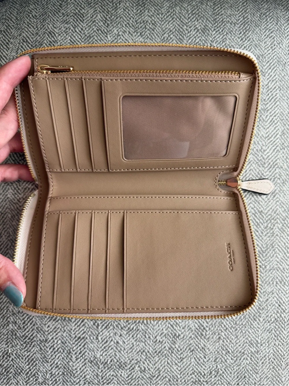 Coach Zip-Around Signature Coated Canvas